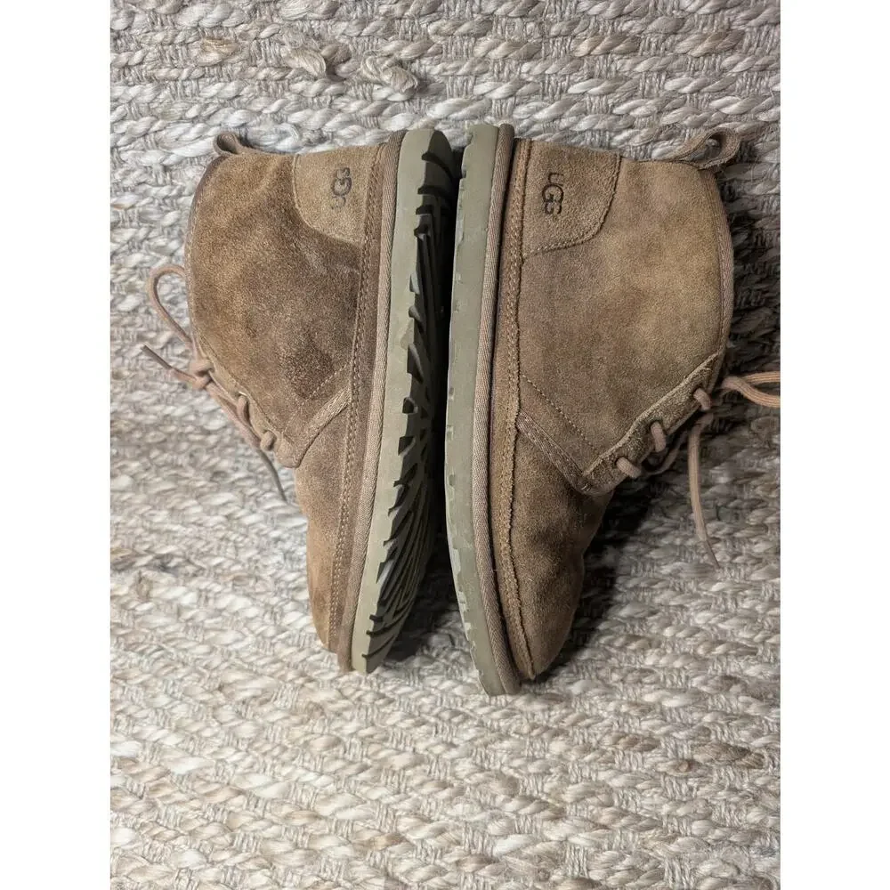 UGG Neumel Chukka Ankle Boots Men’s 9 Brown Suede Wool Lined Lace Up Uggs